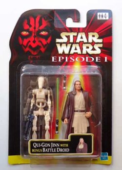 画像1: EP1  Carded Bonus Battle Droid 2-Pack Qui Gon Jinn (Naboo) C-8.5/9