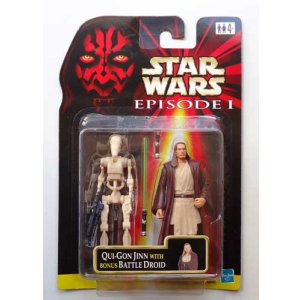 画像: EP1  Carded Bonus Battle Droid 2-Pack Qui Gon Jinn (Naboo) C-8.5/9