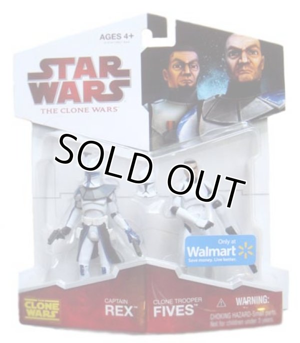 画像1: 2009 The Clone Wars Walmart Exclusive Captain Rex & Clone Trooper Fives C-8.5/9