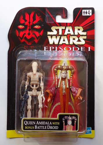 画像1: EP1  Carded Bonus Battle Droid 2-Pack Queen Amidala (Coruscant) C-8.5/9