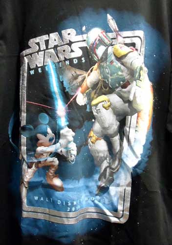 画像: Star Wars Weekends 2010 Jedi Mickey vs Boba Fett T-Shirt (NEW)
