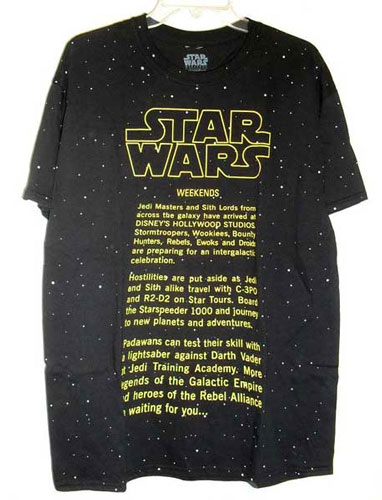 画像1: Star Wars Weekends 2013 Star Tours OPENING CRAWL T-Shirt (NEW)